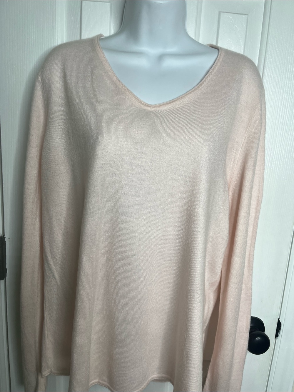 Pale Pink Marled Sweater Slouchy Oversized Size XL - Picture 2 of 8